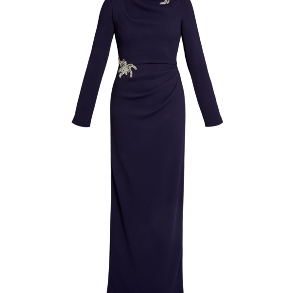 Erdem Embellished Sable Long Sleeve Gown - Dresses - British Romantic Luxury at Coveti