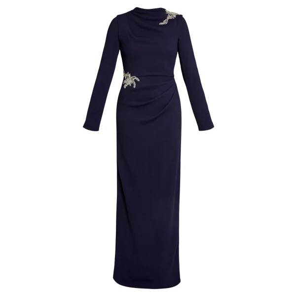 Erdem Embellished Sable Long Sleeve Gown - Dresses - British Romantic Luxury at Coveti