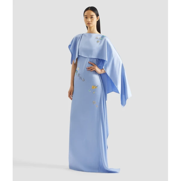 Erdem Embellished Satin Cady Draped Gown - Dresses - British Romantic Luxury at Coveti