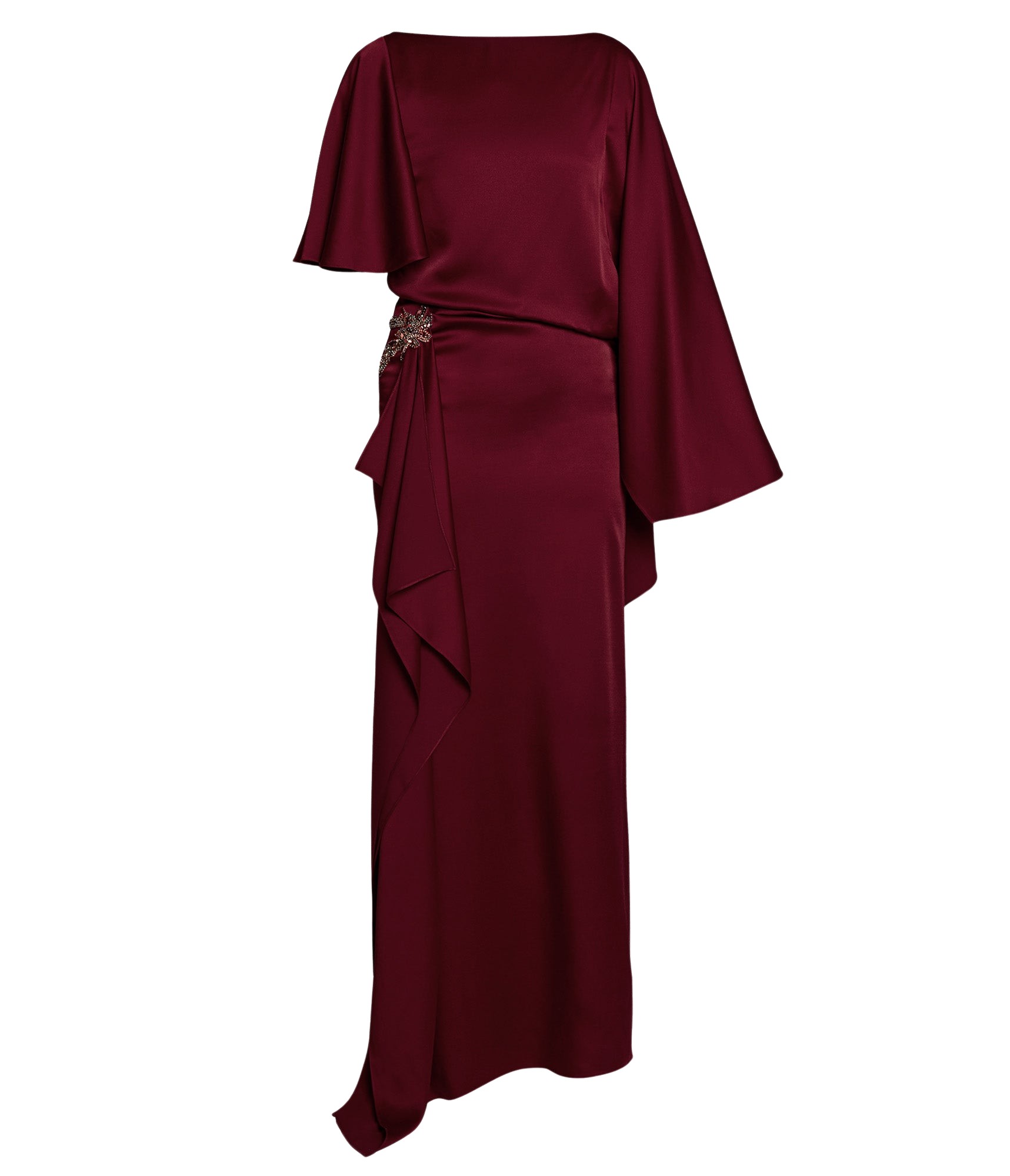 Erdem Embellished Satin Cady Draped Gown
