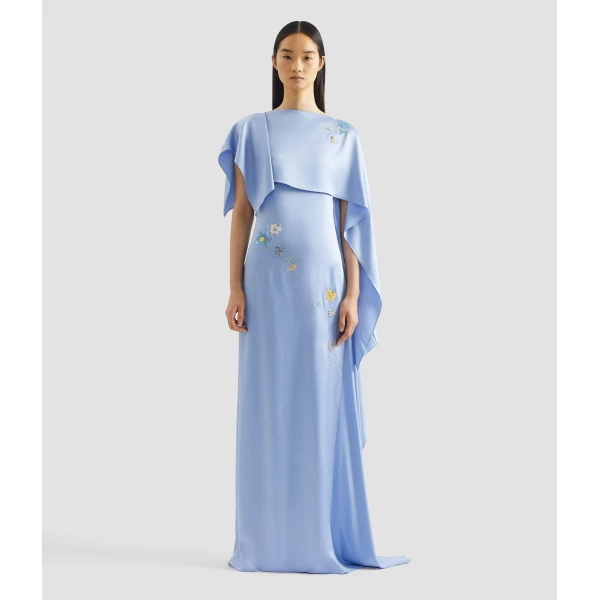 Erdem Embellished Satin Cady Draped Gown - Dresses - British Romantic Luxury at Coveti