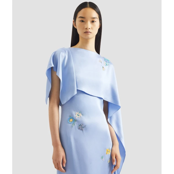 Erdem Embellished Satin Cady Draped Gown - Dresses - British Romantic Luxury at Coveti