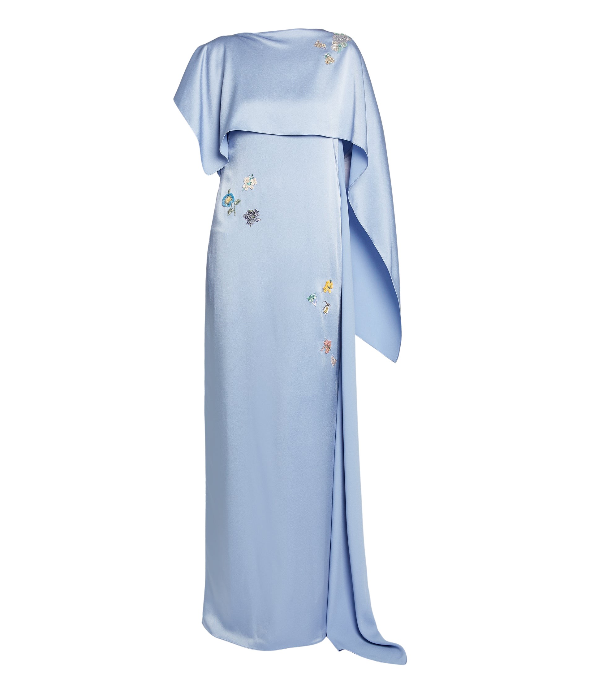Erdem Embellished Satin Cady Draped Gown