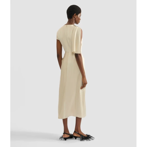Erdem Embellished Satin Cady Draped Midi Dress - Dresses - British Romantic Luxury at Coveti