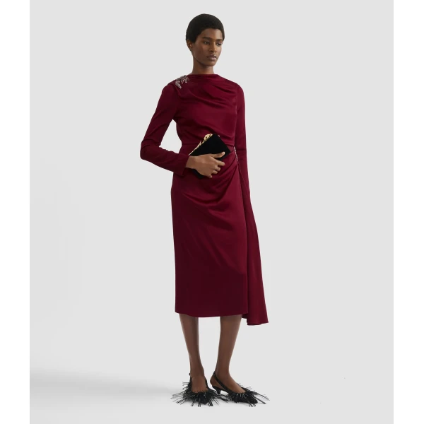Erdem Embellished Satin Cady Midi Dress - Dresses - British Romantic Luxury at Coveti