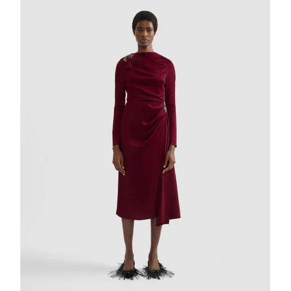 Erdem Embellished Satin Cady Midi Dress - Dresses - British Romantic Luxury at Coveti