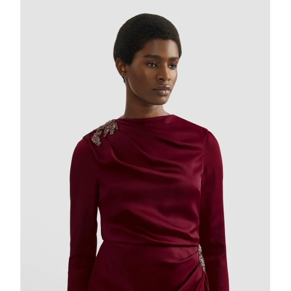Erdem Embellished Satin Cady Midi Dress - Dresses - British Romantic Luxury at Coveti