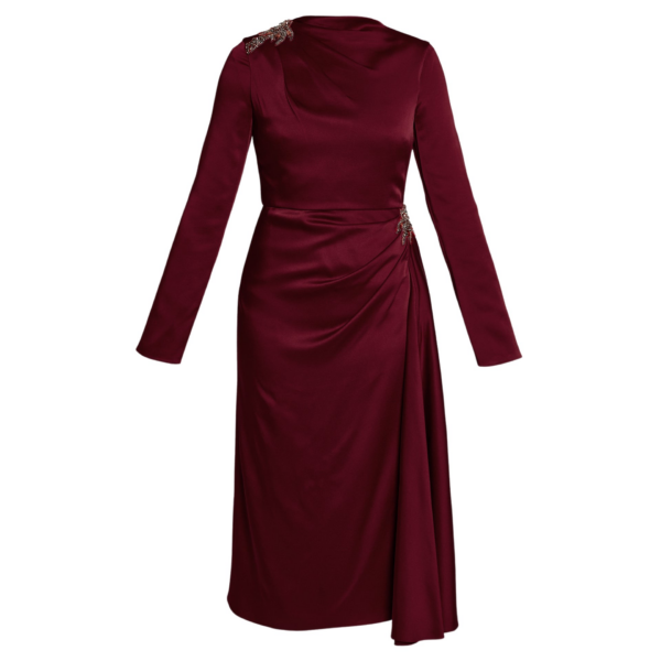 Erdem Embellished Satin Cady Midi Dress - Dresses - British Romantic Luxury at Coveti