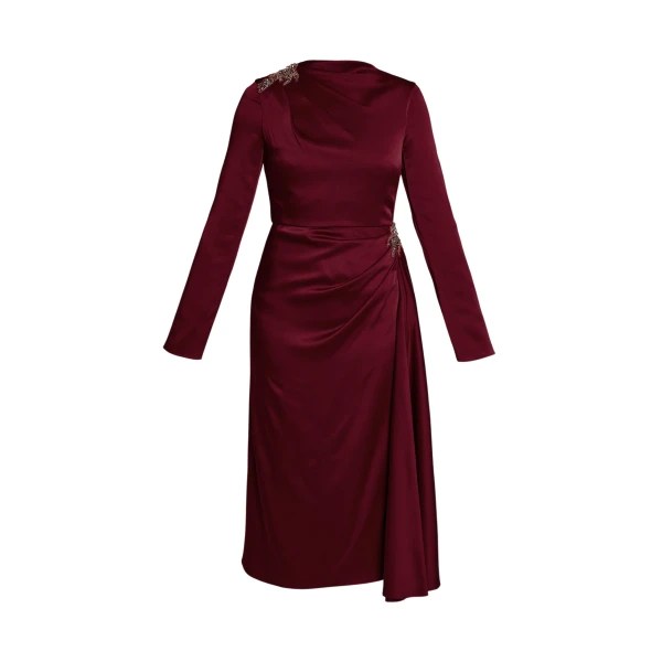 Erdem Embellished Satin Cady Midi Dress - Dresses - British Romantic Luxury at Coveti