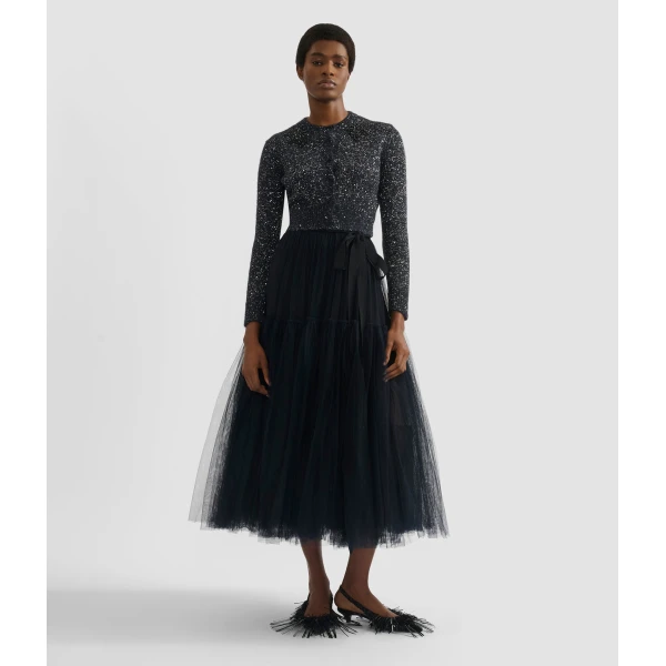 Erdem Embellished Sequin Cropped Cardigan - Knitwear - British Romantic Luxury at Coveti