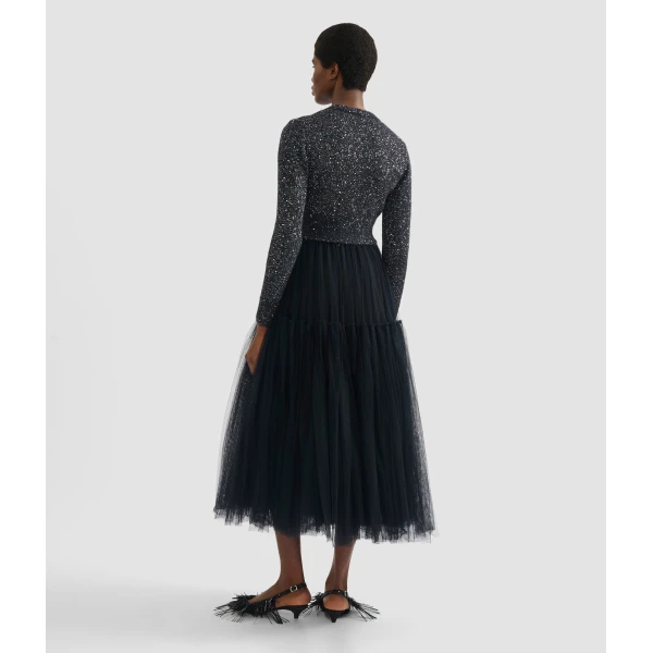 Erdem Embellished Sequin Cropped Cardigan - Knitwear - British Romantic Luxury at Coveti