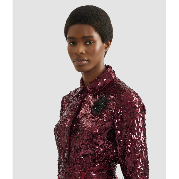 Erdem Embellished Sequin Long Sleeve Shirt - Tops - British Romantic Luxury at Coveti