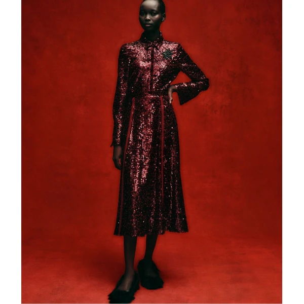 Erdem Sequin A Line Midi Skirt - Skirts - British Romantic Luxury at Coveti