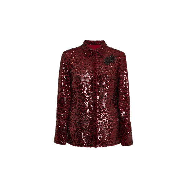 Erdem Embellished Sequin Long Sleeve Shirt - Tops - British Romantic Luxury at Coveti