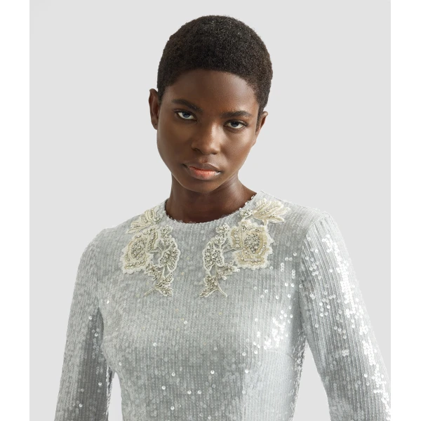 Erdem Embellished Sequins Long Sleeve Gown - Dresses - British Romantic Luxury at Coveti