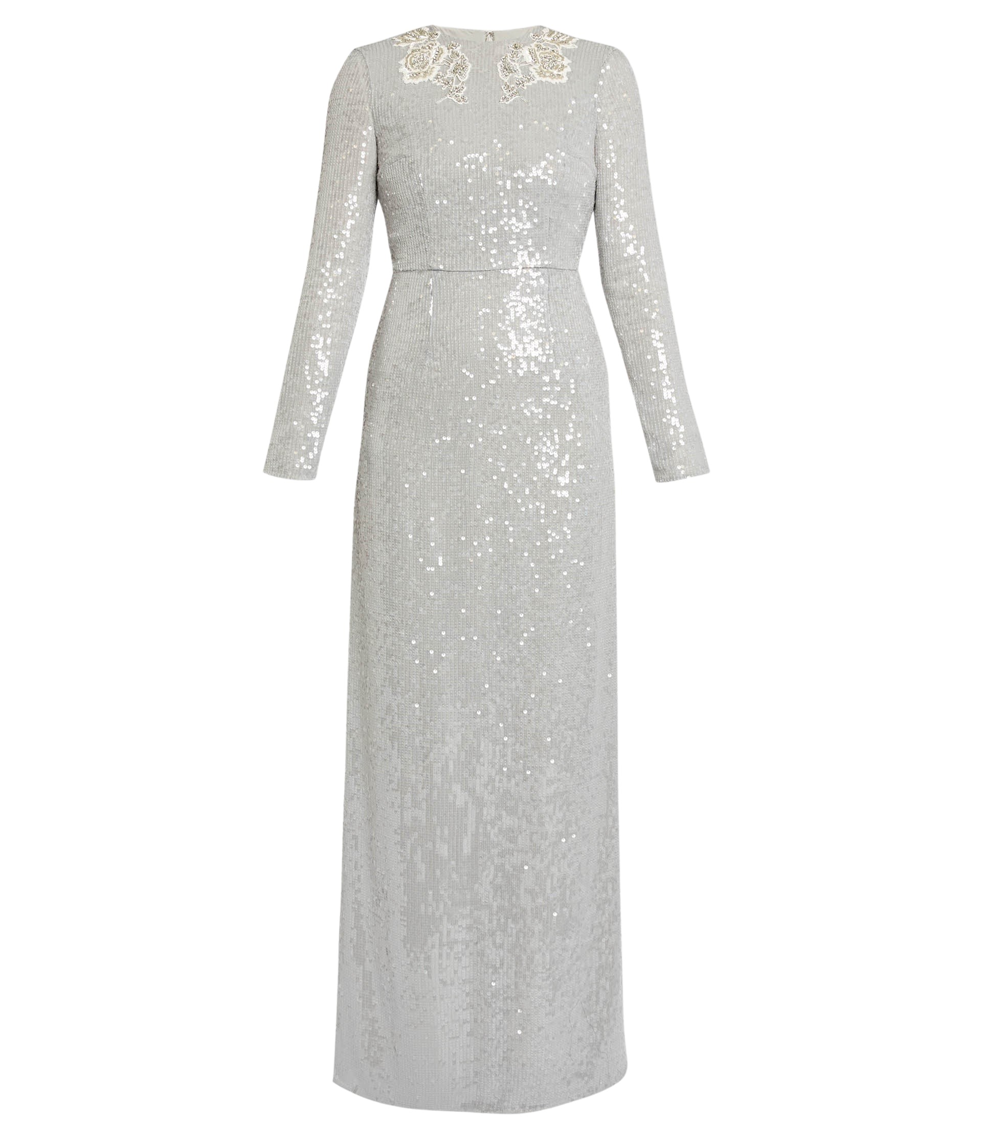 Erdem Embellished Sequins Long Sleeve Gown