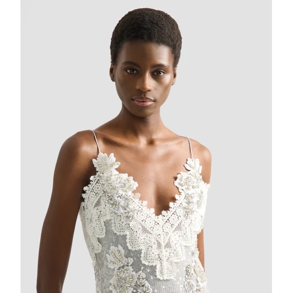 Erdem Embellished Sequins Sleeveless Midi Dress - Dresses - British Romantic Luxury at Coveti
