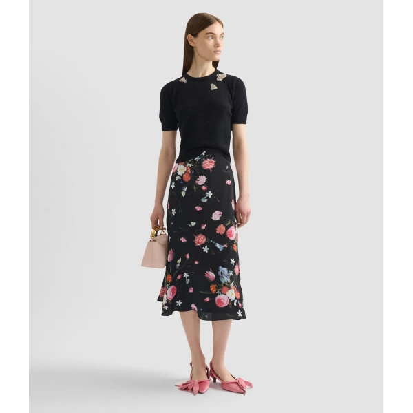 Erdem Embellished Short Sleeve Knit Top - Knitwear - British Romantic Luxury at Coveti