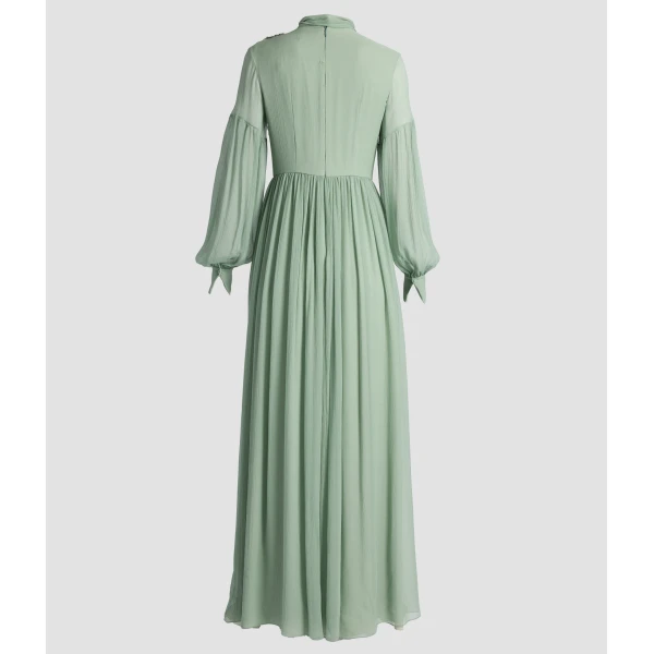 Erdem Embellished Silk Creponne Long Sleeve Gown - Dresses - British Romantic Luxury at Coveti