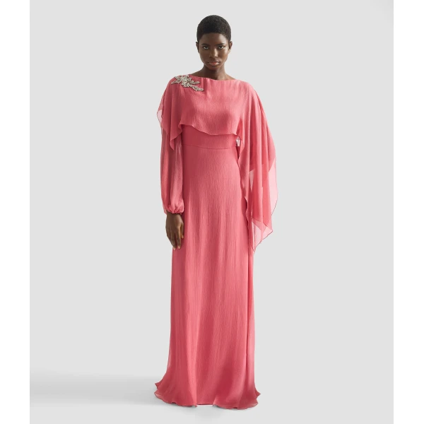 Erdem Embellished Silk Creponne Long Sleeve Gown - Dresses - British Romantic Luxury at Coveti