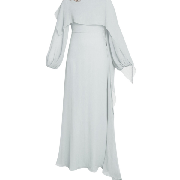 Erdem Embellished Silk Creponne Long Sleeve Gown - Dresses - British Romantic Luxury at Coveti