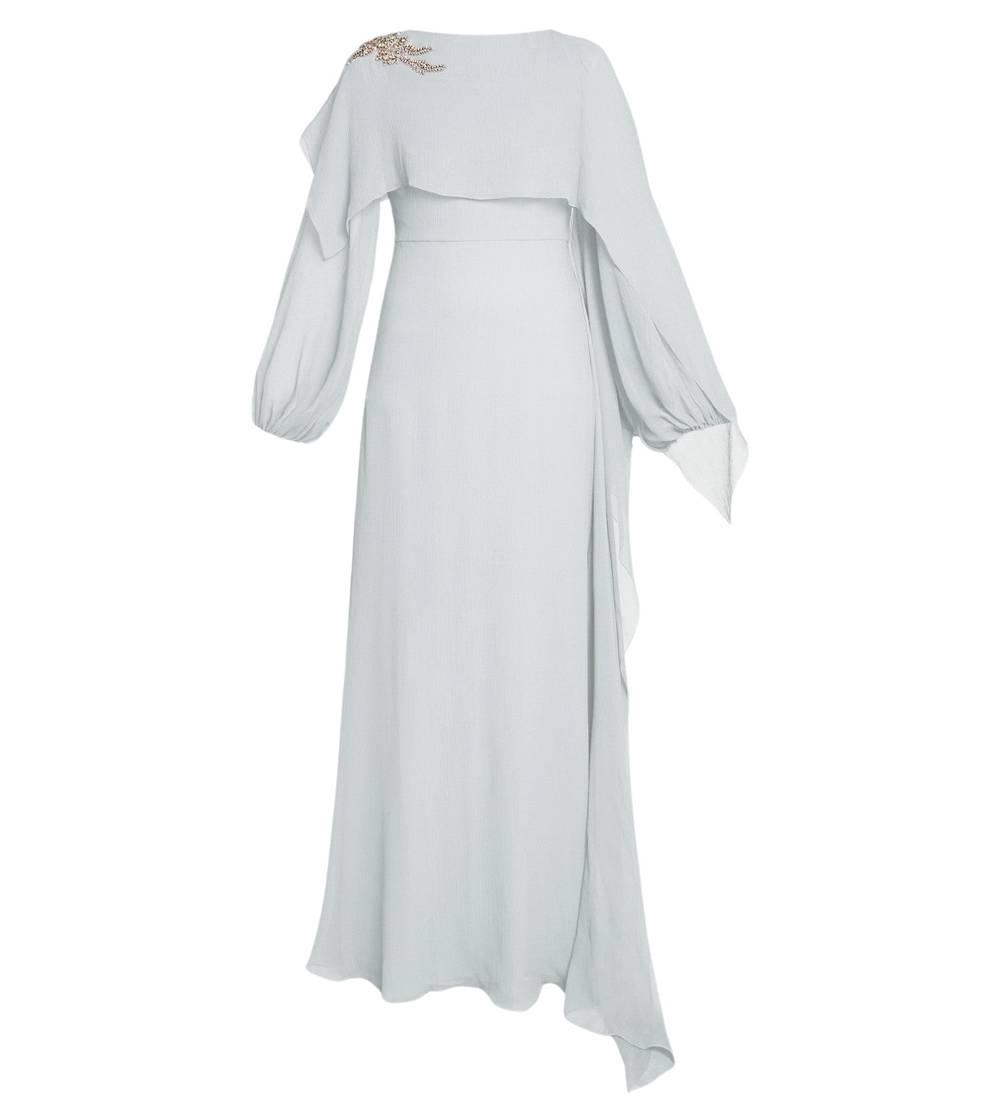Erdem Embellished Silk Creponne Long Sleeve Gown
