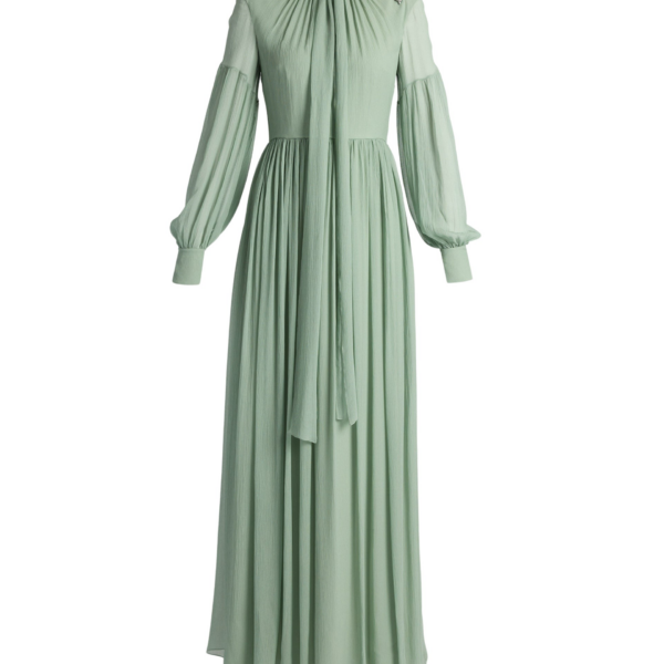 Erdem Embellished Silk Creponne Long Sleeve Gown - Dresses - British Romantic Luxury at Coveti