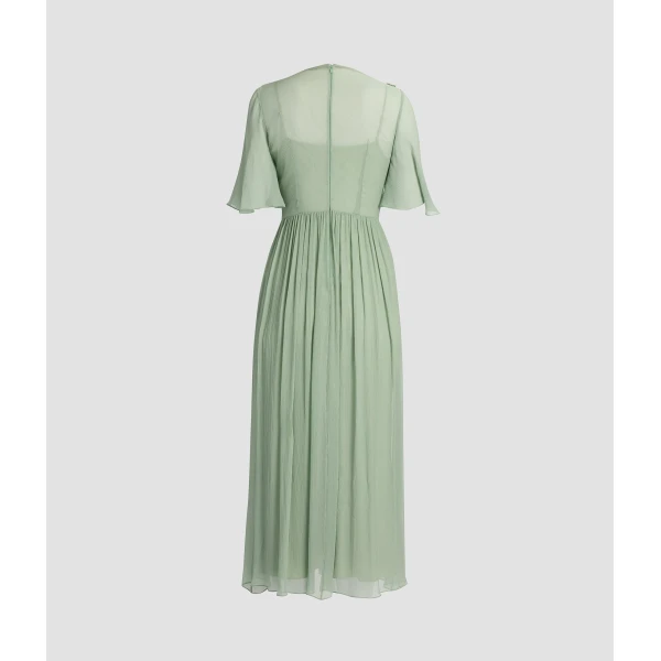 Erdem Embellished Silk Creponne Short Sleeve Midi Dress - Dresses - British Romantic Luxury at Coveti