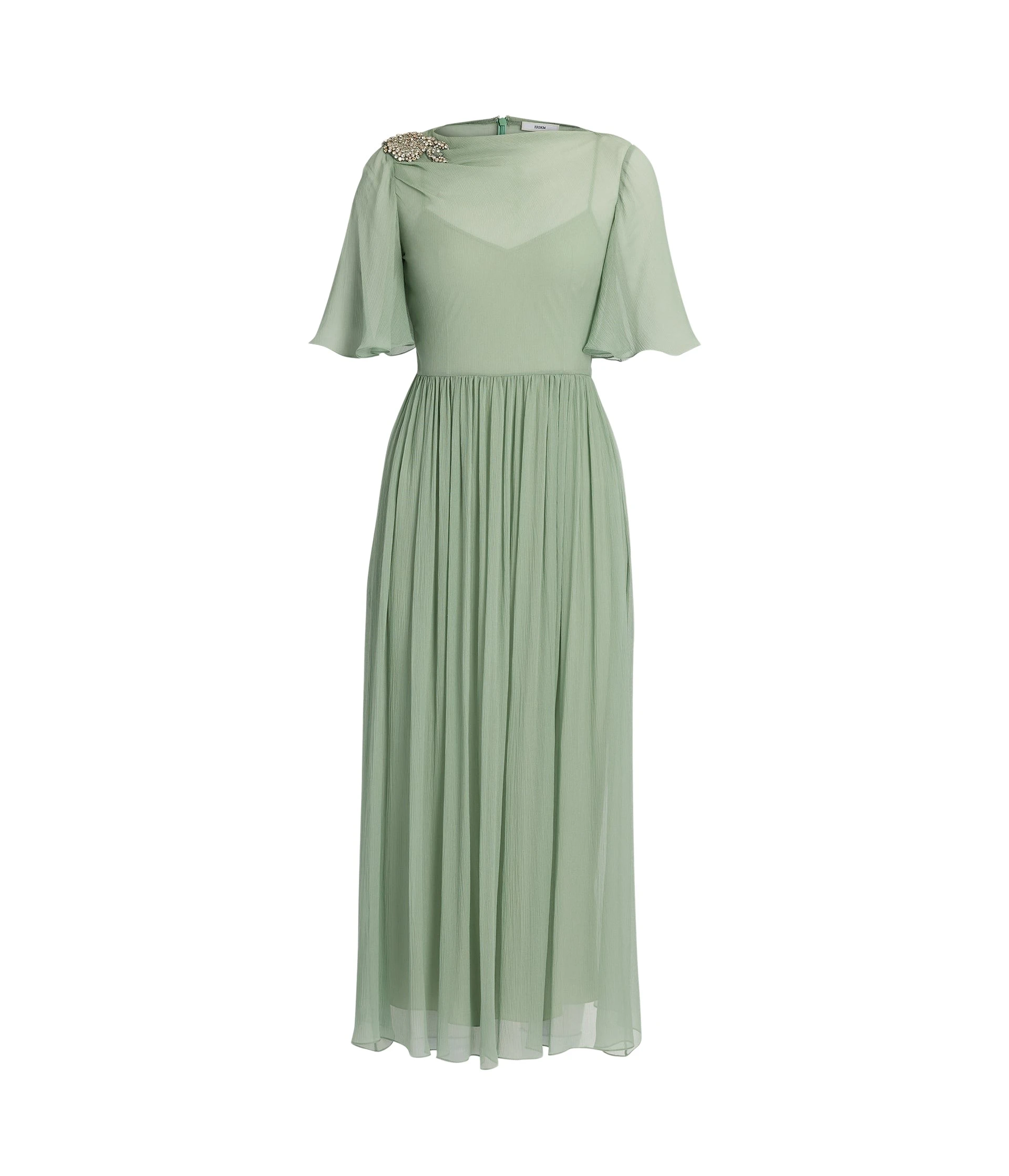 Erdem-Embellished-Silk-Creponne-Short-Sleeve-Midi-Dress-coveti70501_nobg Erdem Embellished Silk Creponne Short Sleeve Midi Dress - Dresses - British Romantic Luxury at Coveti