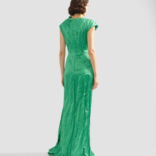 Erdem Embellished Textured Satin Draped Gown - Dresses - British Romantic Luxury at Coveti