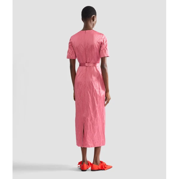 Erdem Embellished Textured Satin Midi Pencil Dress - Dresses - British Romantic Luxury at Coveti