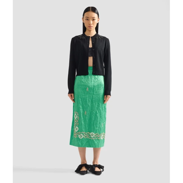 Erdem Embellished Merino Wool Cardigan - Knitwear - British Romantic Luxury at Coveti