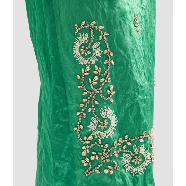 Erdem Embellished Textured Satin Midi Pencil Skirt - Skirts - British Romantic Luxury at Coveti