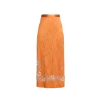 Erdem Embellished Textured Satin Midi Pencil Skirt - Skirts - British Romantic Luxury at Coveti