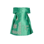 Erdem Embellished Textured Satin Off Shoulder Mini Dress - Dresses - British Romantic Luxury at Coveti