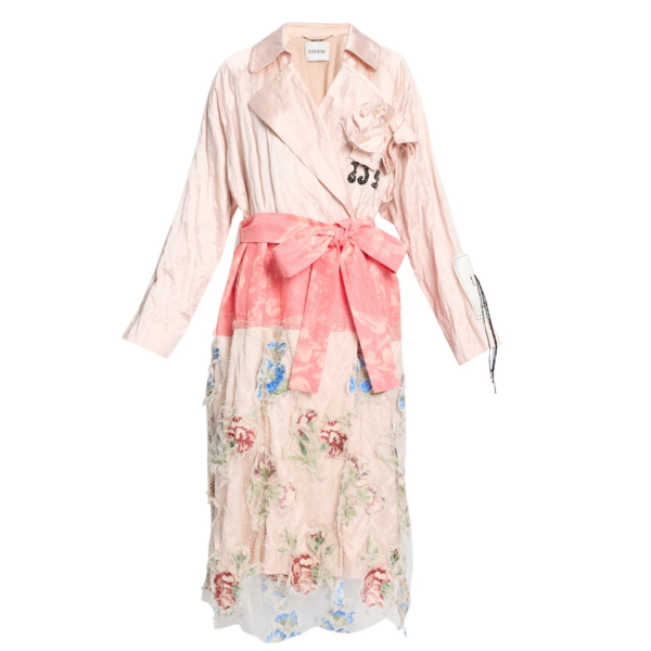 Erdem Embellished Textured Satin Trench Coat - Coats - British Romantic Luxury at Coveti