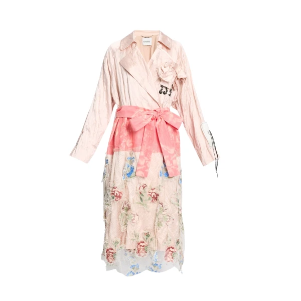 Erdem Embellished Textured Satin Trench Coat - Coats - British Romantic Luxury at Coveti