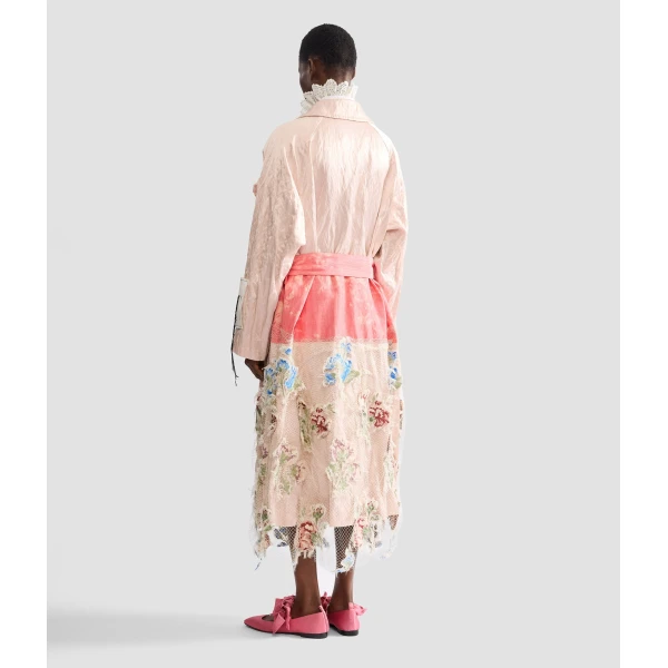 Erdem Embellished Textured Satin Trench Coat - Coats - British Romantic Luxury at Coveti