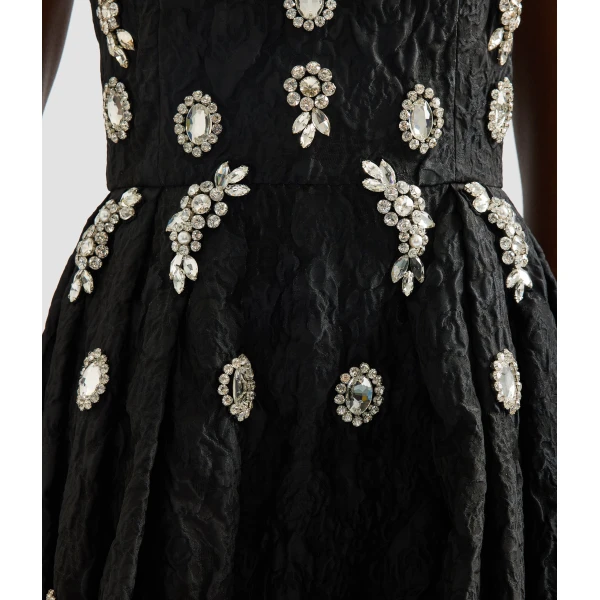 Erdem Embroidered Cloque Jacquard Sleeveless Midi Dress - Dresses - British Romantic Luxury at Coveti