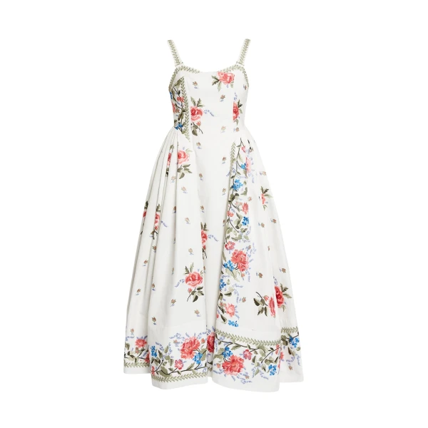 Erdem Embroidered Cotton Faille Sleeveless Midi Dress - Dresses - British Romantic Luxury at Coveti