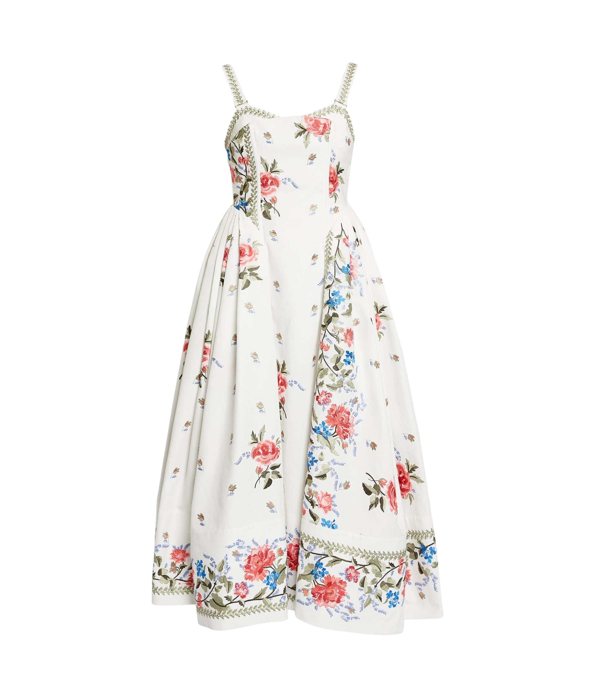 Erdem-Embroidered-Cotton-Faille-Sleeveless-Midi-Dress-coveti44259_nobg Erdem Embroidered Cotton Faille Sleeveless Midi Dress - Dresses - British Romantic Luxury at Coveti