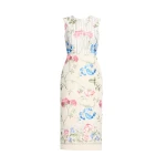 Erdem Embroidered Cotton Twill Pencil Midi Dress - Dresses - British Romantic Luxury at Coveti