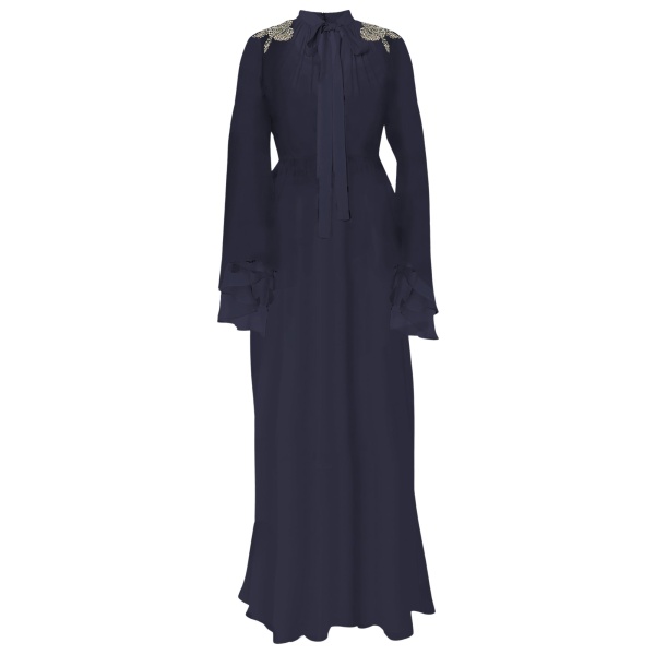 Erdem Embroidered Creponne Long Sleeve Gown - Dresses - British Romantic Luxury at Coveti