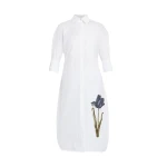 Erdem Embroidered Long Sleeve Shirt Dress - Dresses - British Romantic Luxury at Coveti