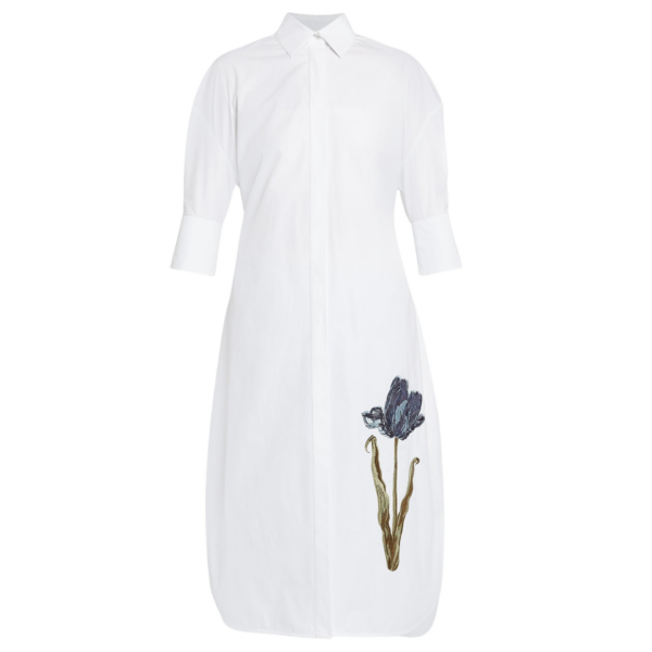 Erdem Embroidered Long Sleeve Shirt Dress - Dresses - British Romantic Luxury at Coveti