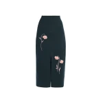 Erdem Embroidered Midi Pencil Knit Skirt - Skirts - British Romantic Luxury at Coveti
