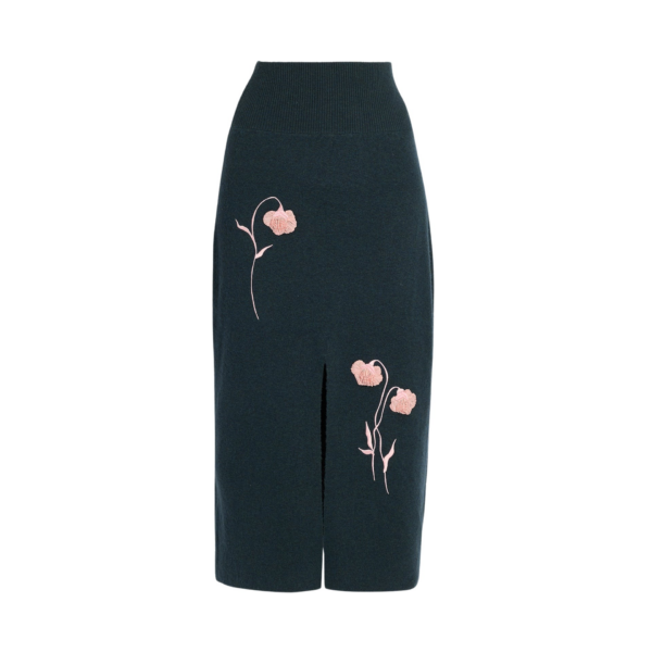 Erdem Embroidered Midi Pencil Knit Skirt - Skirts - British Romantic Luxury at Coveti