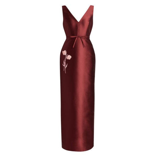 Erdem Embroidered Mikado Pencil Gown - Dresses - British Romantic Luxury at Coveti
