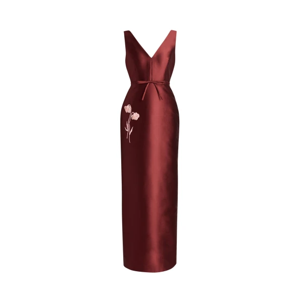 Erdem Embroidered Mikado Pencil Gown - Dresses - British Romantic Luxury at Coveti