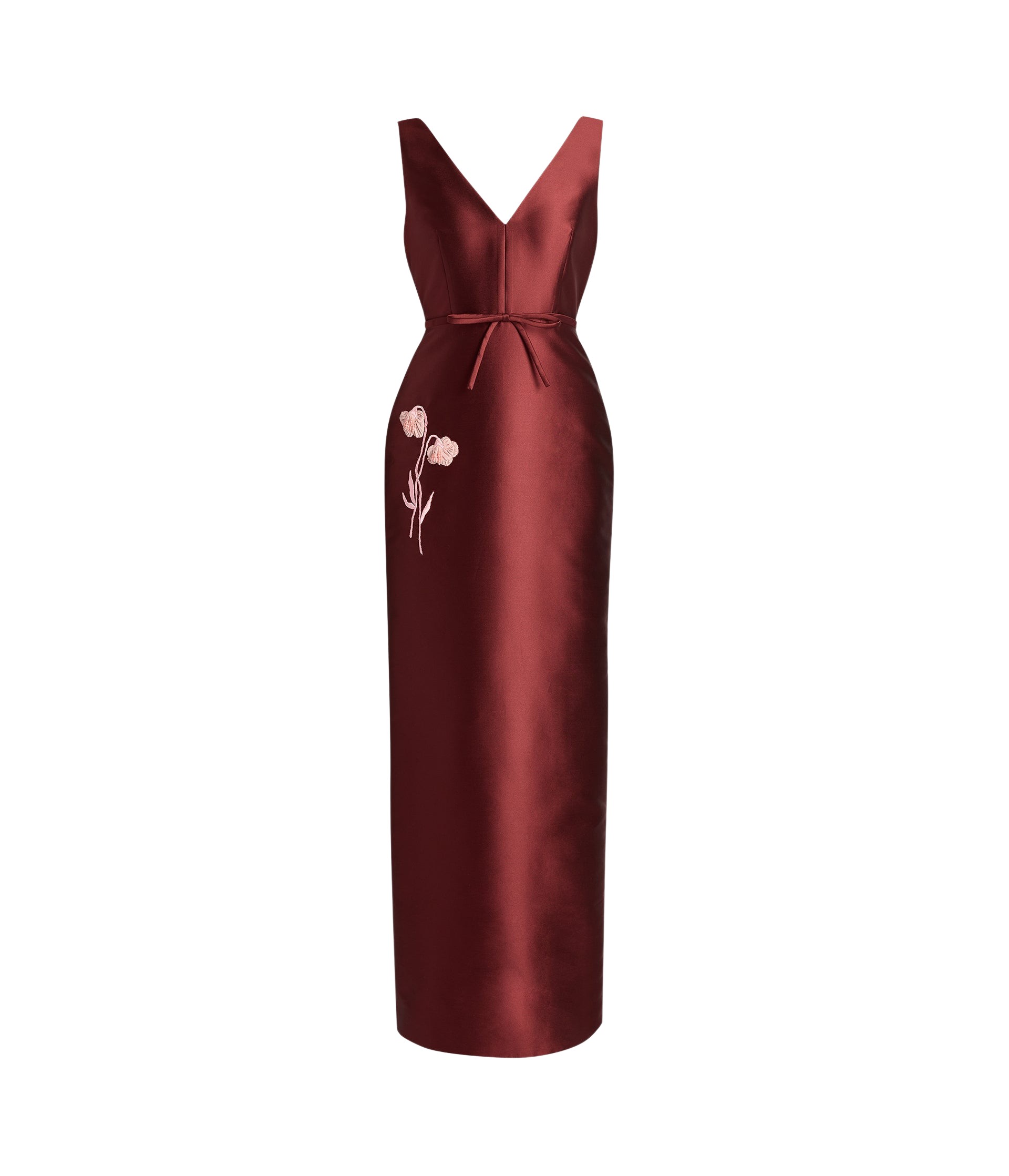 Erdem Embroidered Mikado Pencil Gown